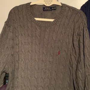 Polo Cable Knit Sweater GrayLike New Size XXL